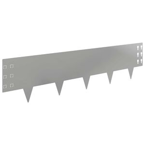 vidaXL Bordure de Pelouse 10 pc 100 x 25 cm Acier Argent&eacute;