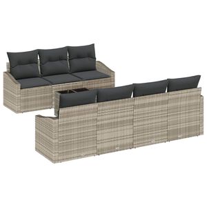 vidaXL Ensemble de Canap&eacute;s 8 pc Gris clair et gris fonc&eacute; polyrotin