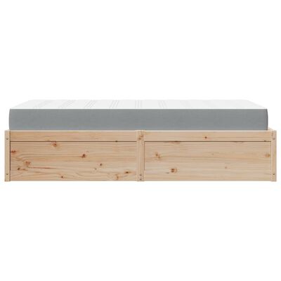 vidaXL Lit avec matelas 90x190 cm bois massif de pin