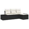 vidaXL Ensemble de canap&eacute; de jardin 4 pc Noir polyrotin