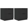 vidaXL Tables de chevet 2 pcs Noir Bois d'ing&eacute;nierie