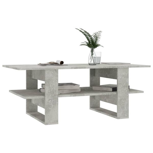 vidaXL Table basse gris béton 110x55x42 cm bois d'ingénierie