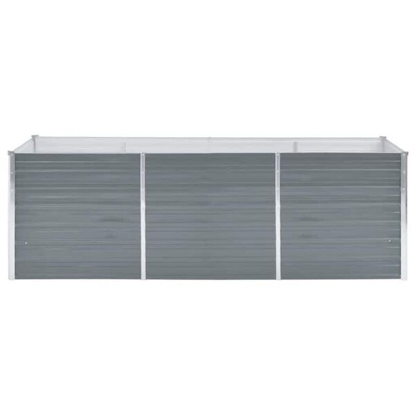 vidaXL Lit sur&eacute;lev&eacute; de jardin Acier galvanis&eacute; 240x80x77 cm Gris