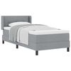 vidaXL Lit &agrave; ressorts avec t&ecirc;te de lit Gris clair 200 x 200 cm tissu