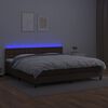 vidaXL Sommier &agrave; lattes de lit avec matelas et LED Marron 200x200cm
