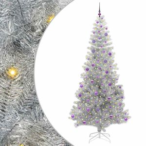 vidaXL Sapin de No&euml;l Argent 240 cm PET
