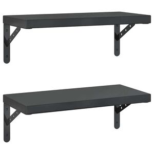 vidaXL &Eacute;tag&egrave;res murales 2 pcs 50x23,5 cm noir acier inoxydable