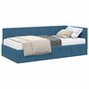 vidaXL Cadre de lit d'angle avec matelas 2 pcs Bleu Velours