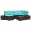 vidaXL Ensemble de canap&eacute; de jardin 7 pc Noir Poly rotin