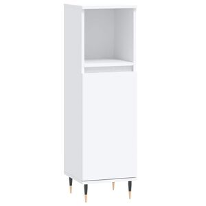 vidaXL Armoire de salle de bain blanc 30x30x100 cm bois d'ing&eacute;nierie