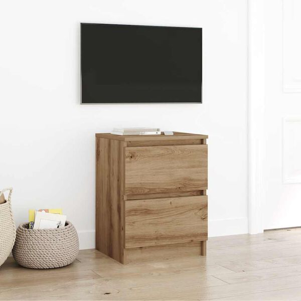 vidaXL Meuble TV ch&ecirc;ne artisanal 40x35x54 cm bois d'ing&eacute;nierie
