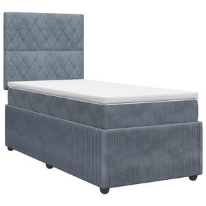 vidaXL Lit boxspring avec matelas Gris fonc&eacute; 80 x 200 cm Velours