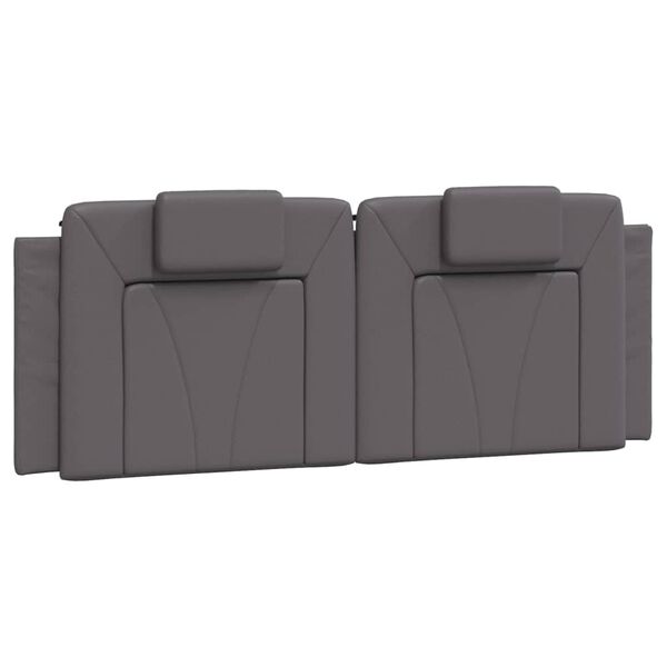 vidaXL Coussin de t&ecirc;te de lit Viana gris 140 cm similicuir
