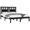 vidaXL Cadre de lit sans matelas noir bois massif 140x190 cm