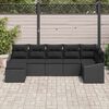 vidaXL Ensemble de canapé de jardin avec coussin 7 pcs Noir polyrotin