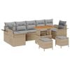 vidaXL Ensemble de canap&eacute; de jardin 10 pc Beige polyrotin