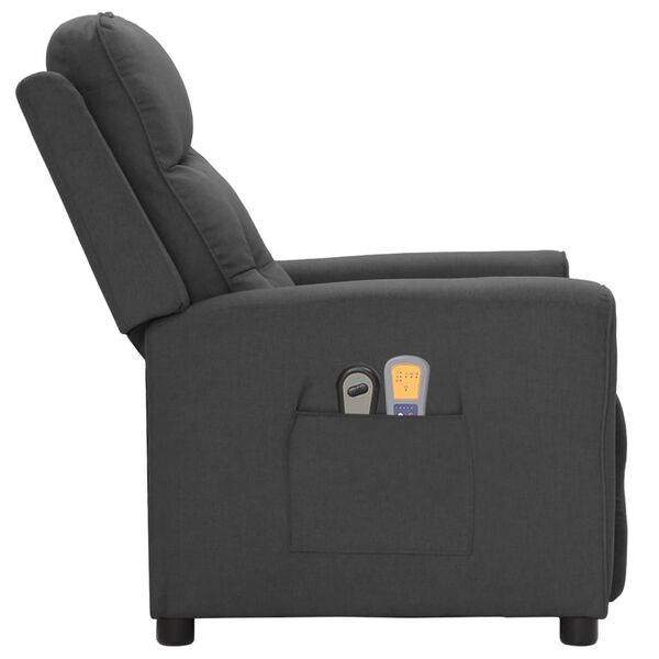 vidaXL Fauteuil &eacute;lectrique de massage Gris fonc&eacute; Tissu