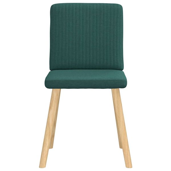 vidaXL Chaises &agrave; manger lot de 4 vert fonc&eacute; tissu