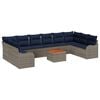 vidaXL Ensemble de canap&eacute; de jardin 11 pc Gris polyrotin