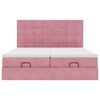 vidaXL Cadre de lit ottoman avec matelas rose 160x200 cm velours