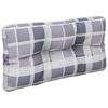 vidaXL Coussins de palette lot de 2 motif &agrave; carreaux gris tissu