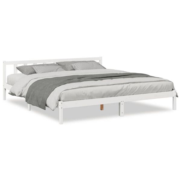 vidaXL Cadre de lit extra long sans matelas 180x210 cm bois massif pin