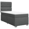 vidaXL Sommier &agrave; lattes de lit et matelas Gris fonc&eacute; 90x190 cm Tissu