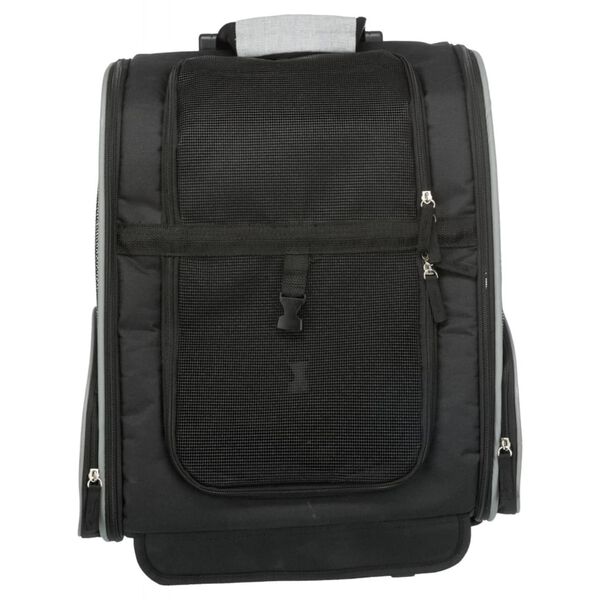 TRIXIE Sac &agrave; dos &agrave; roulettes pour animaux de compagnie Noir et gris