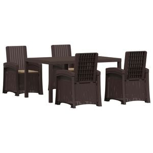 vidaXL Ensemble de salle &agrave; manger pour jardin 5 pc Marron et taupe PP