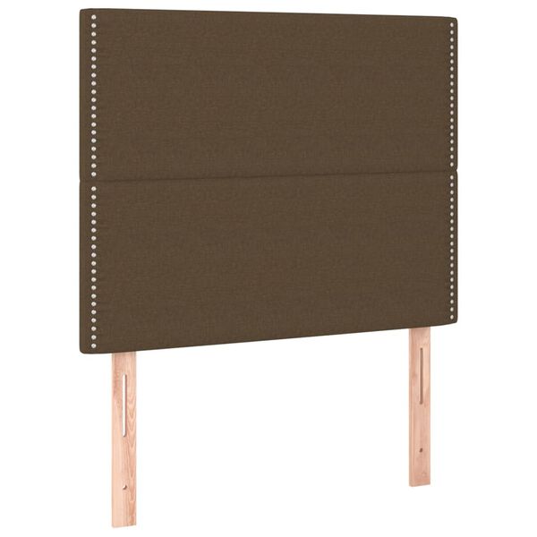 vidaXL T&ecirc;te de lit marron fonc&eacute; 80x5x118/128 cm Tissu