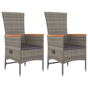 vidaXL Chaises de jardin inclinables coussins lot de 2 R&eacute;sine tress&eacute;e