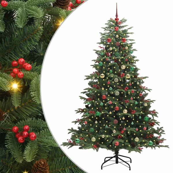 vidaXL Sapin de No&euml;l artificiel Vert 180 cm PVC, m&eacute;tal et plastique
