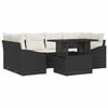 vidaXL Ensemble de canap&eacute; de jardin 7 pc Noir et Cr&egrave;me polyrotin