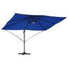 vidaXL Parasol Roma à Bras Déporté Bleu et Noir 352 x 251 x 265 cm