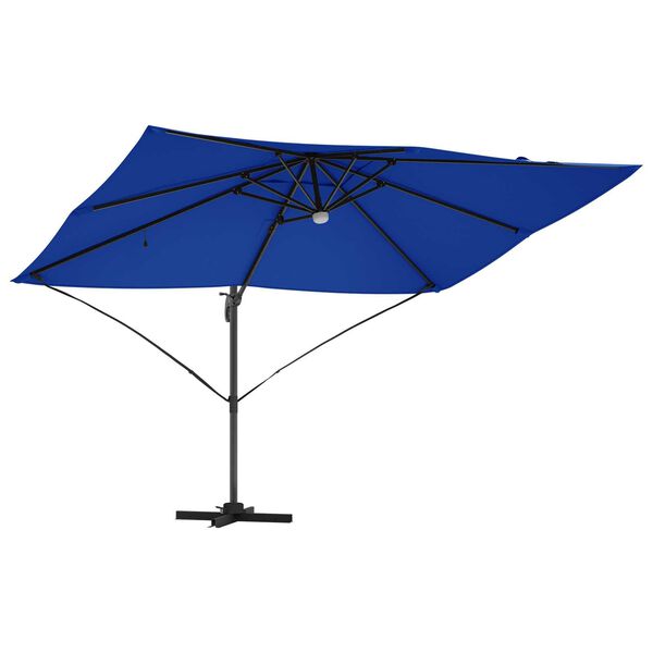 vidaXL Parasol Roma à Bras Déporté Bleu et Noir 352 x 251 x 265 cm