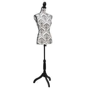 vidaXL Buste de pr&eacute;sentation Femme Noir et blanc