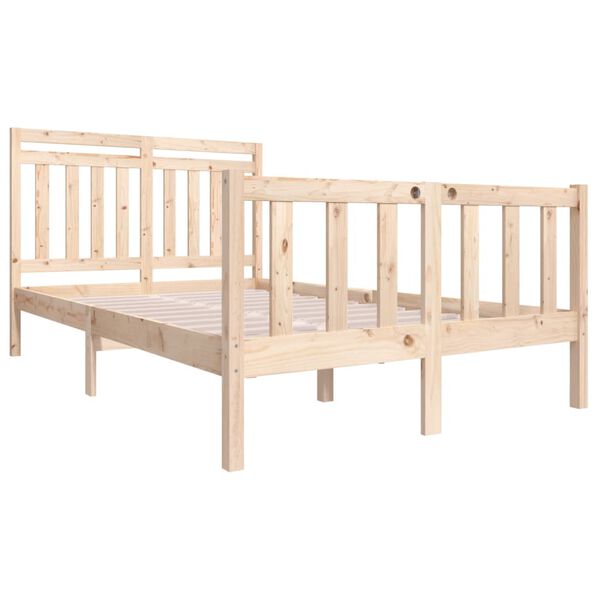 vidaXL Cadre de lit sans matelas bois massif 140x190 cm