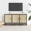 vidaXL Meuble TV ch&ecirc;ne sonoma 100x35x50 cm bois d'ing&eacute;nierie et m&eacute;tal