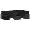 vidaXL Salon de jardin 9 pcs avec coussins noir r&eacute;sine tress&eacute;e