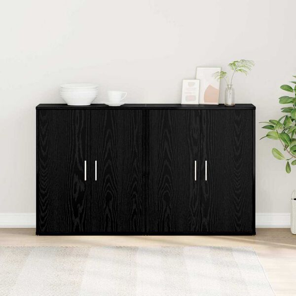 vidaXL Buffet 2 pcs Chêne noir 60 x 31 x 70 cm Bois d'ingénierie