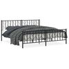 vidaXL Cadre de lit m&eacute;tal sans matelas avec pied de lit noir 193x203cm