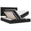 vidaXL Lit avec bandes LED avec t&ecirc;te de lit Noir 180 x 200 cm tissu