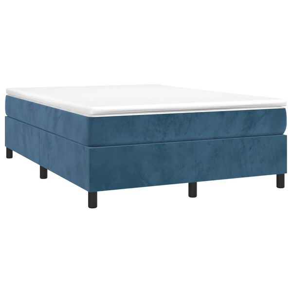 vidaXL Cadre de lit bleu fonc&eacute; 140x190 cm velours