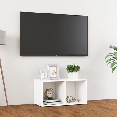 vidaXL Meuble TV blanc 72x35x36,5 cm bois d’ingénierie