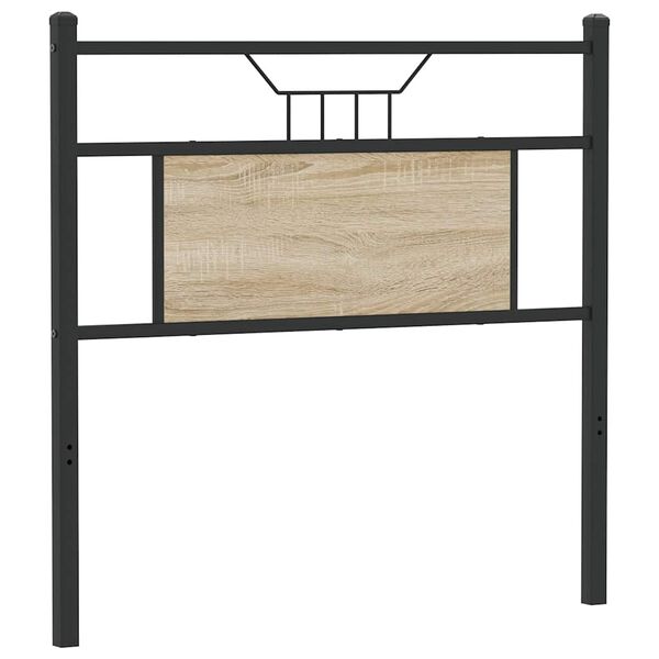 vidaXL T&ecirc;te de lit ch&ecirc;ne sonoma 90 cm bois d'ing&eacute;nierie et acier