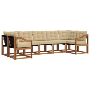 vidaXL Ensemble de canap&eacute;s d'ext&eacute;rieur 7 pc Naturel et Beige
