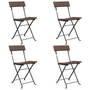 vidaXL Chaises de bistrot pliantes lot de 4 R&eacute;sine tress&eacute;e et acier