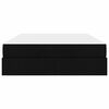vidaXL Cadre de lit avec matelas avec matelas 2 pcs Noir tissu