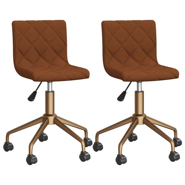 vidaXL Chaises pivotantes &agrave; manger lot de 2 marron velours