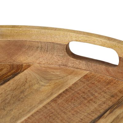 vidaXL Table basse Bois de manguier massif et acier 50x40 cm